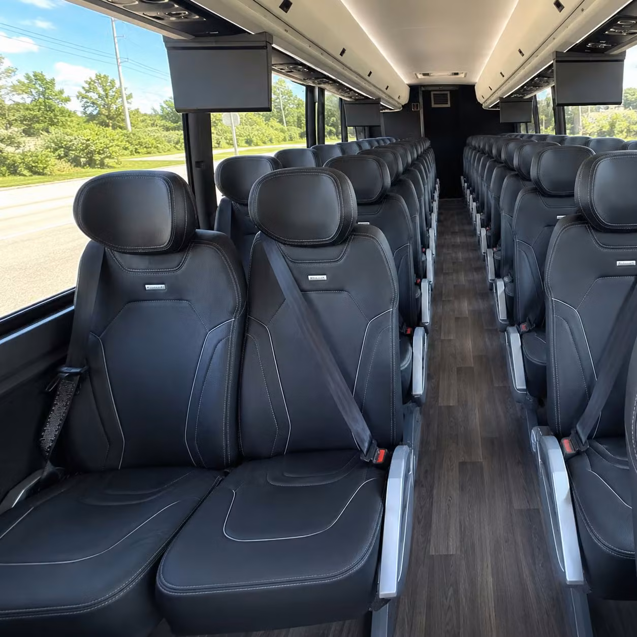 56 passenger charter bus interior
